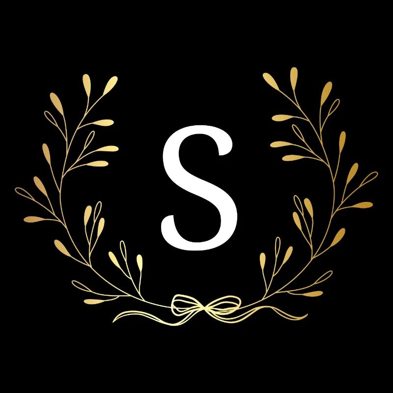 Buchstaben s Gold Blumenkrone