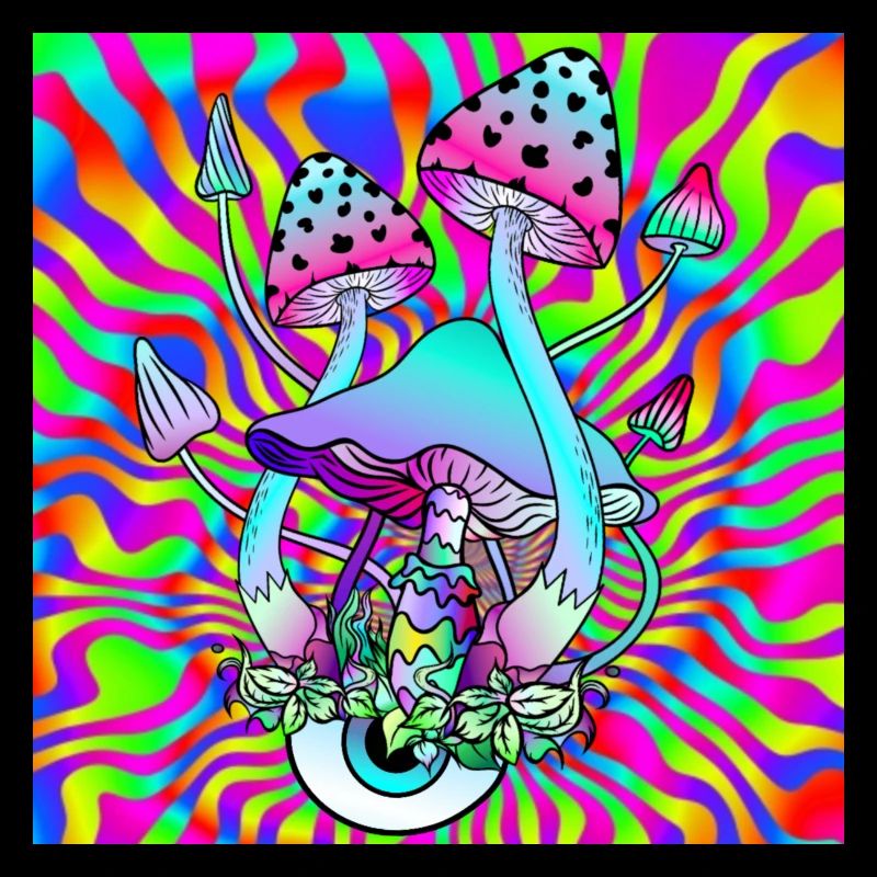 Magic Mushrooms Hippie Psychedelic Mushroom Art