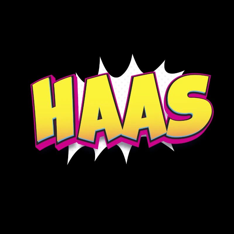 Haas Benutzerdefinierter Name Comic-Stil Pop-Art, Haas
