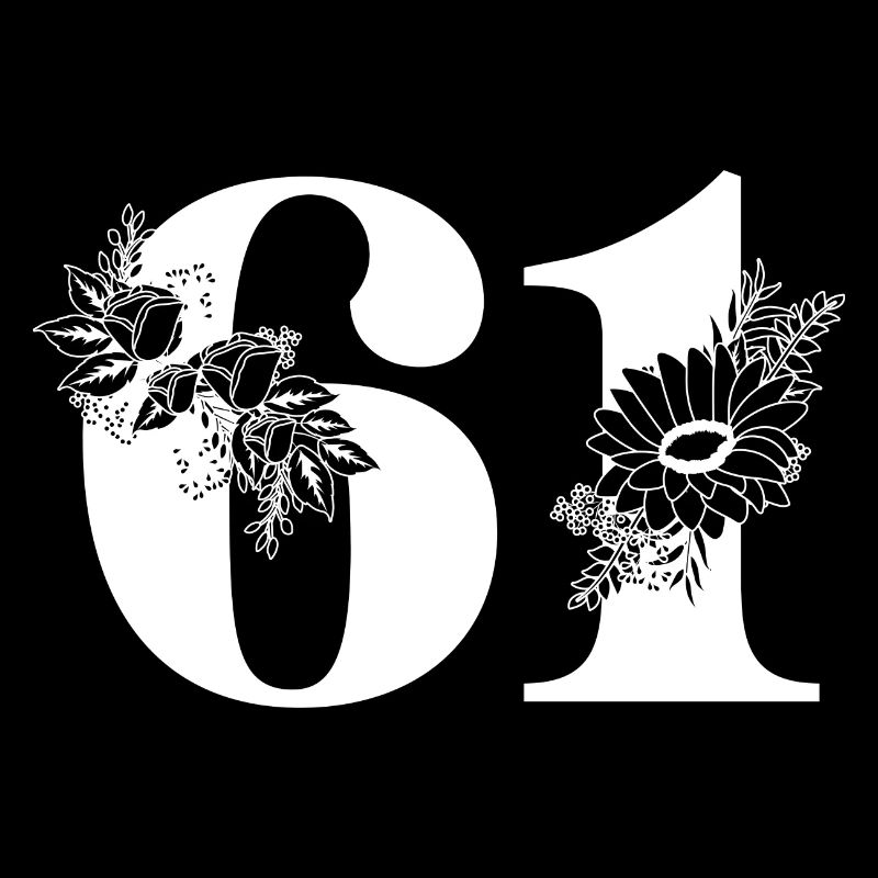 Nummer 61 Schwarze Blumen - 61. Blumengeburtstag