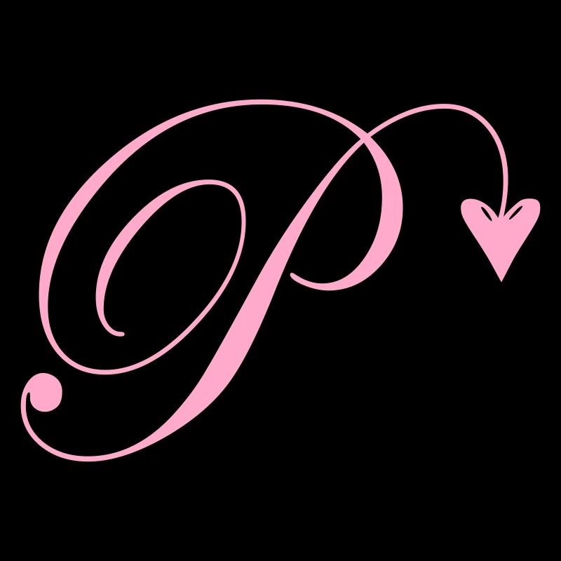 Monogram P Heart Vine