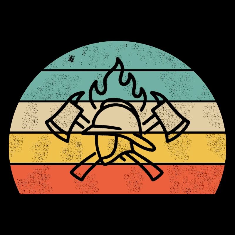 Fire Brigade Design Helmet & Flames