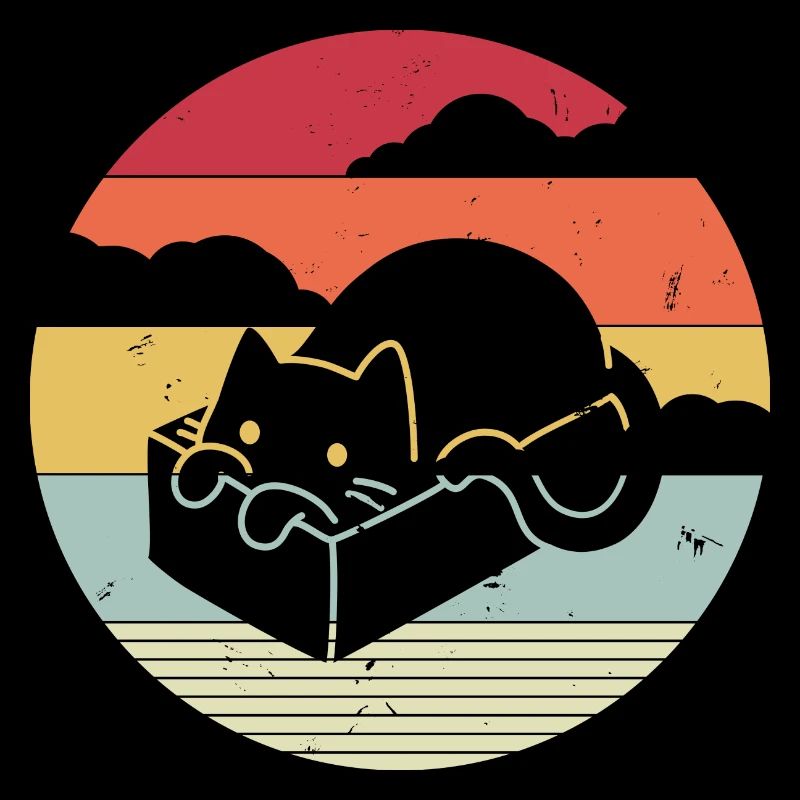 Drôle de chat dans un style rétro