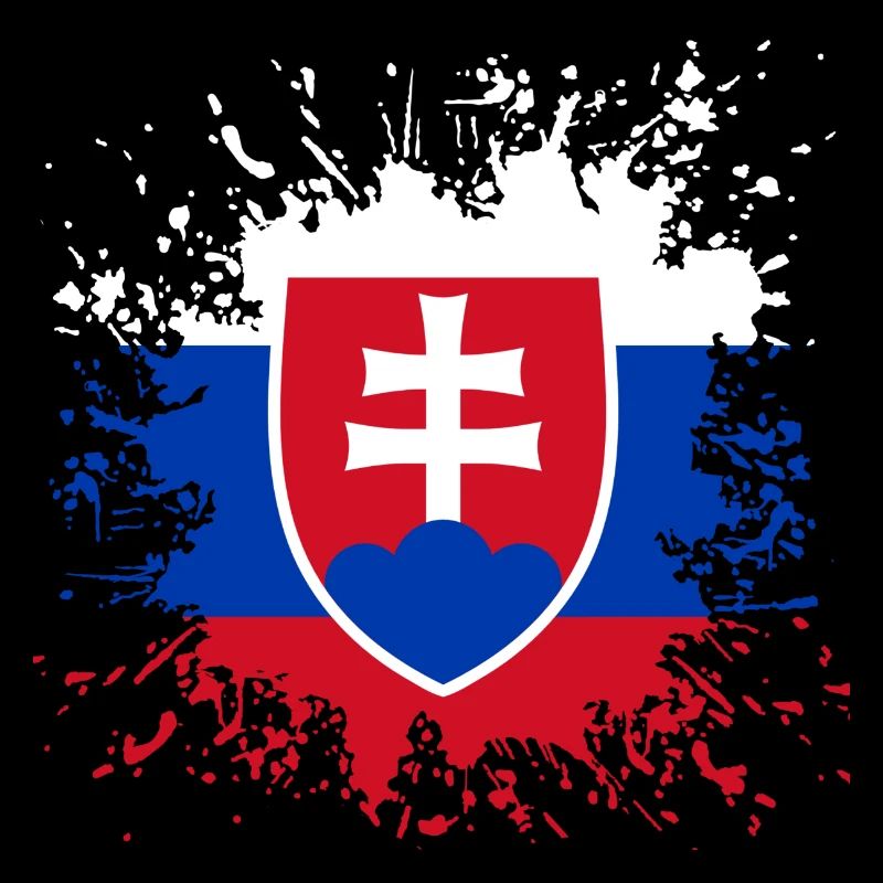 Éclaboussures de couleur drapeau Slovaquie