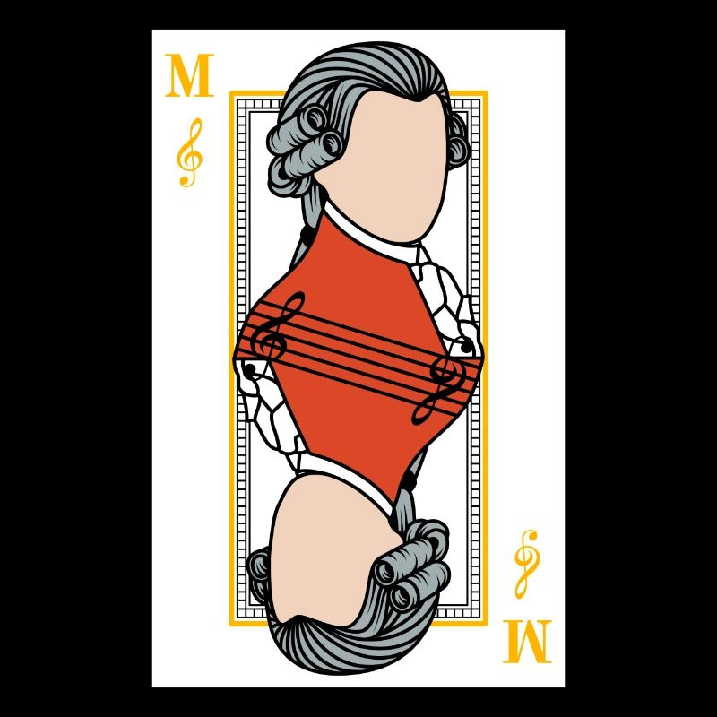 Mozart Playing Card Music Note White Cool Gift