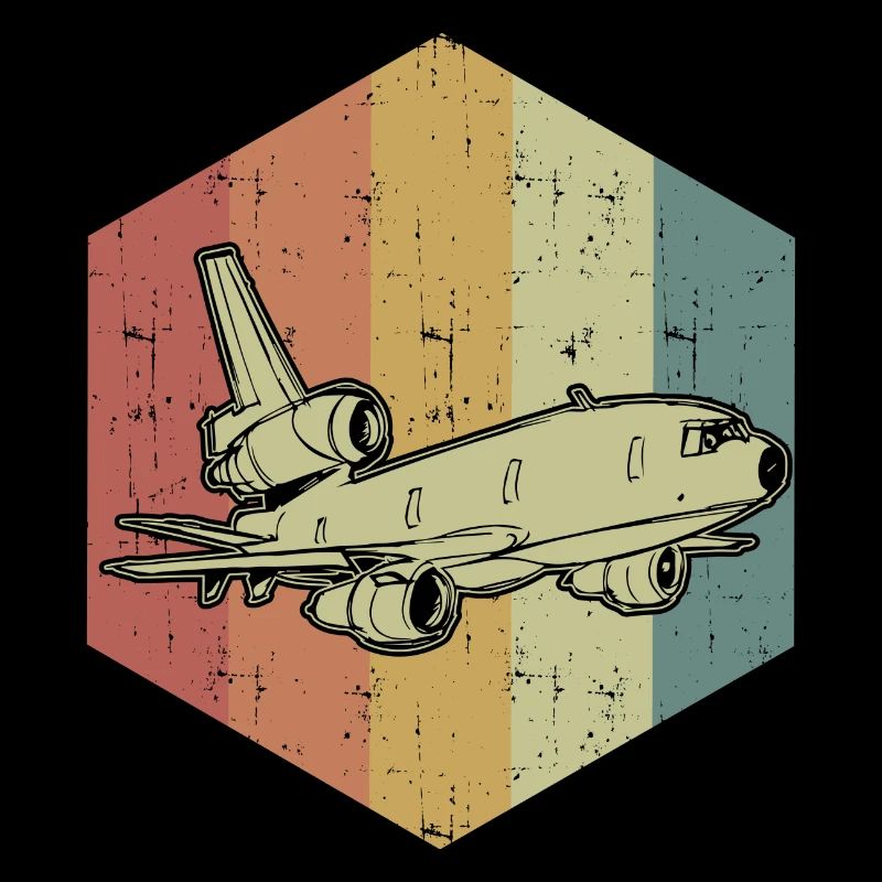 Cadeau de l’avion rétro couleurs cool