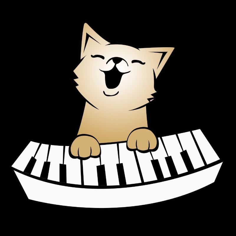 Katze am Klavier, geschenk piano musik katzen