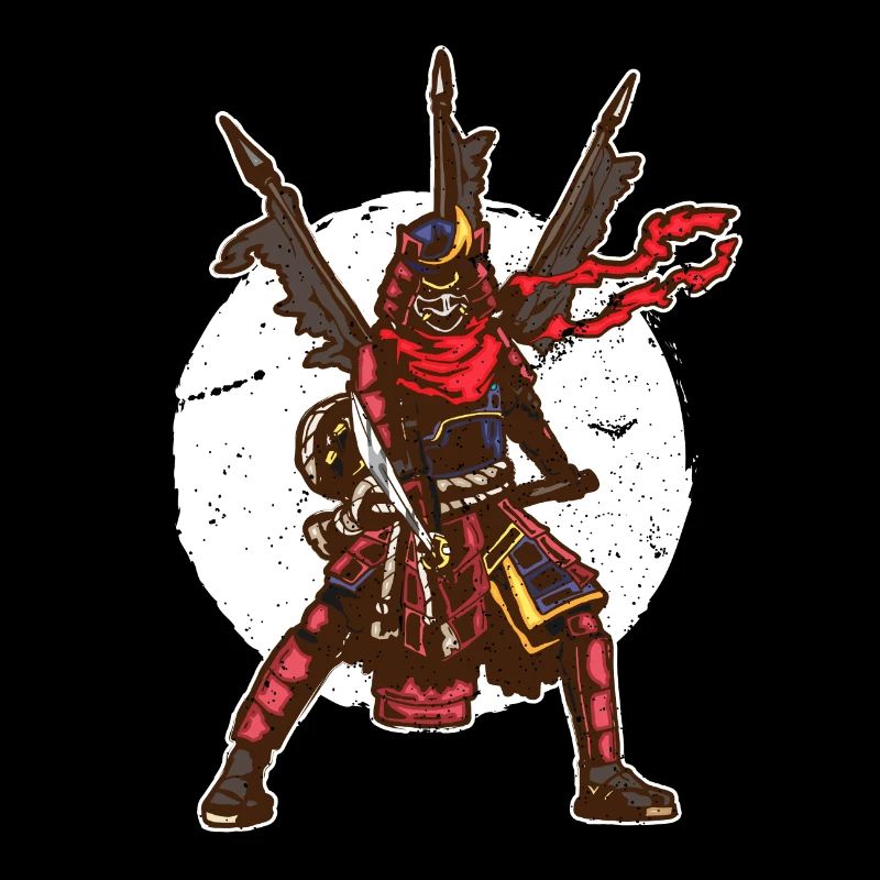 Samurai Drapeaux Combattant Katana Japon Asie