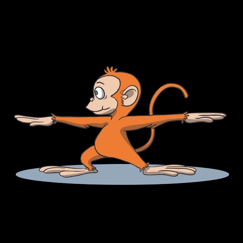 Singe Yoga Warrior 2 pose