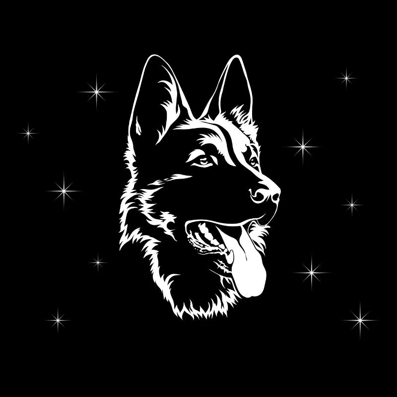 Deutscher Schäferhund mit Sternen