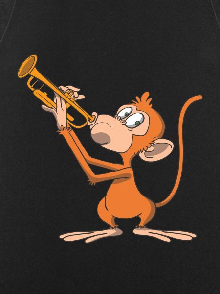 Monkey plays the trumpet