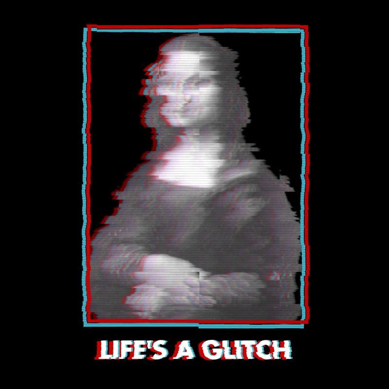 Glitch Vaporwave Mona Lisa