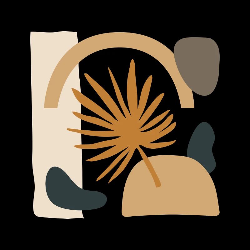 Feuille avec des formes abstraites