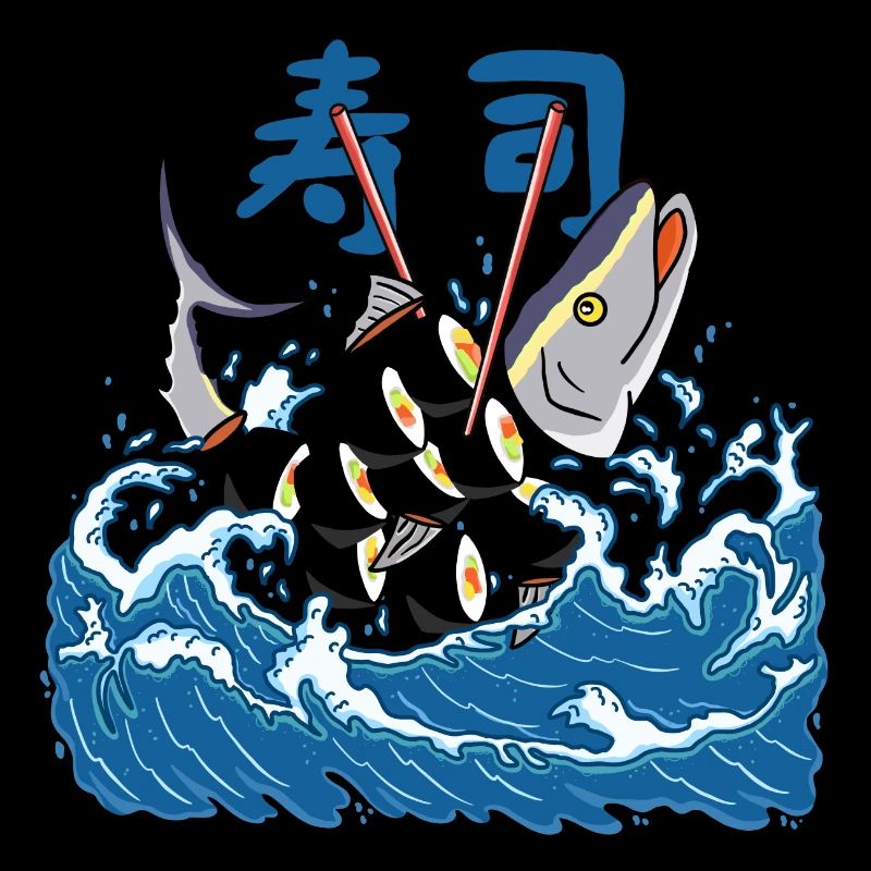 Tuna Sushi in the Wave