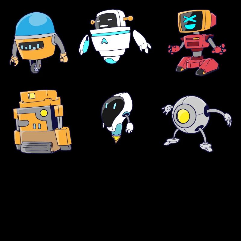 Funny Robot Technology Cute Colorful Robots