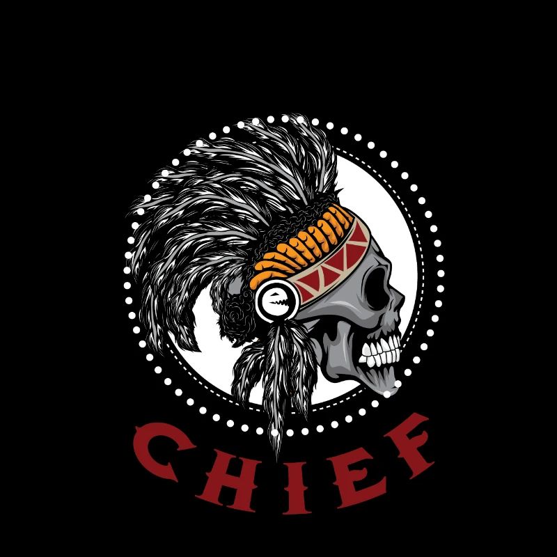 Indian Chief Warrior Skull Is Ready For Battle