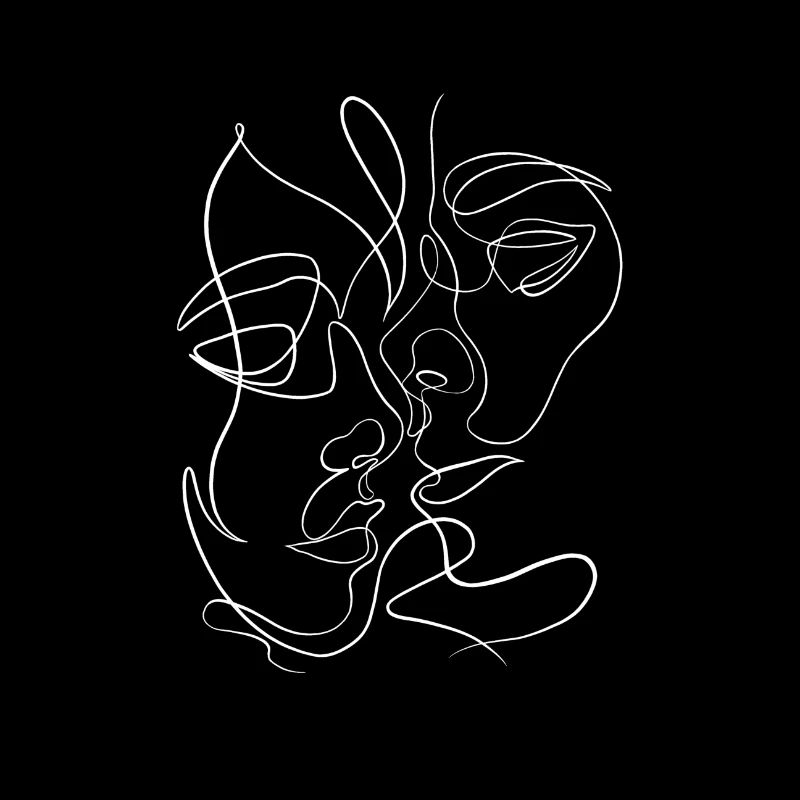 LOVE - Paar Linework Singleline