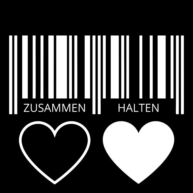 Zusammen halten Herzen Strichcode Barcode Paar C19