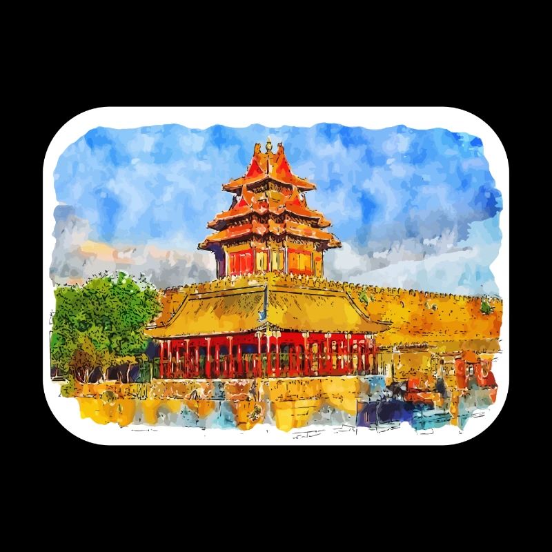 Illustration de l’esquisse à l’aquarelle de Pékin