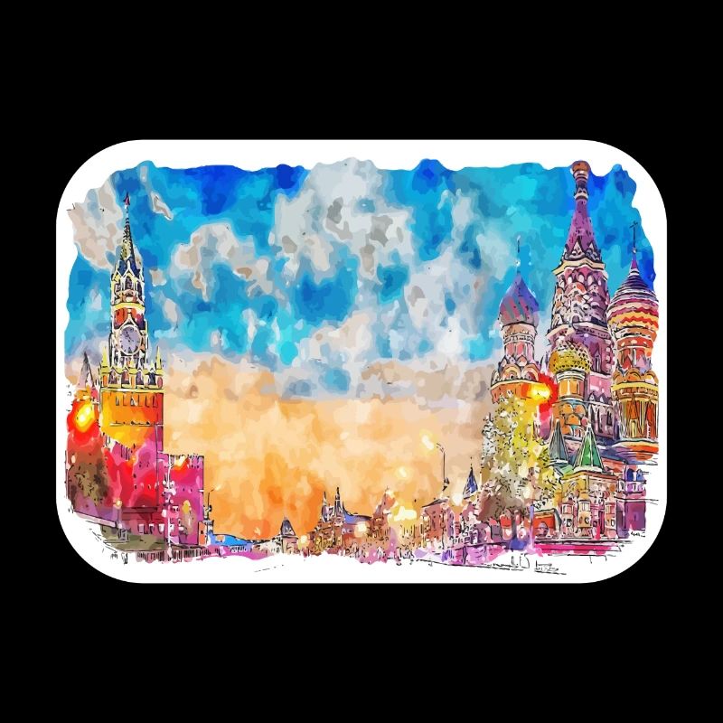 Moscou Russie Aquarelle Esquisse Dessin Dessiné