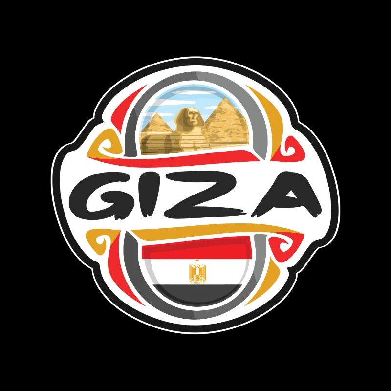 Gizeh Egypte Drapeau Badge Voyage Souvenir Timbre