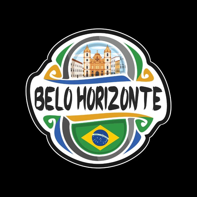 Belo Horizonte Brésil Drapeau Voyage Souvenir Badge S