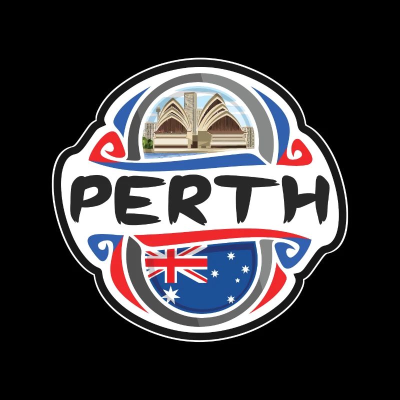 Perth Australien Flagge Abzeichen Reise Souvenir Stempel