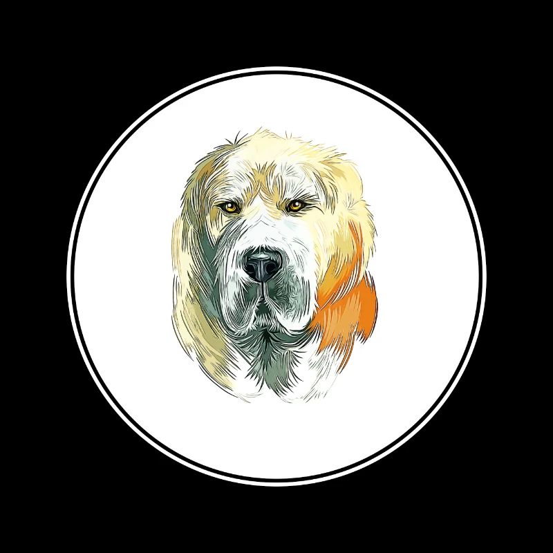 Illustration de l’aquarelle de chien de berger d’Asie centrale
