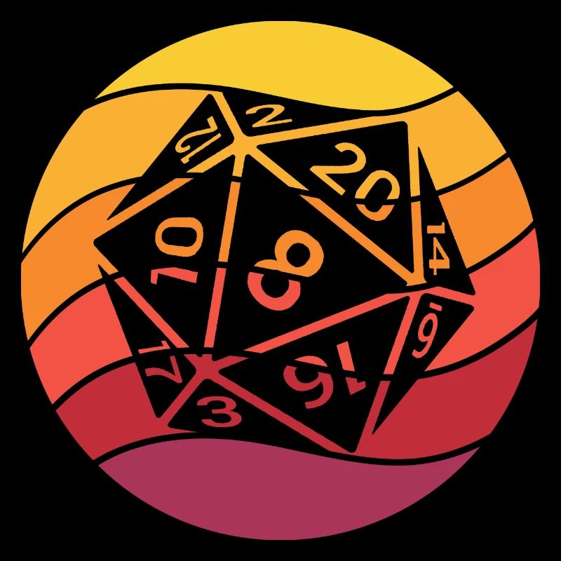 20-sided Cube Retro Style Vintage
