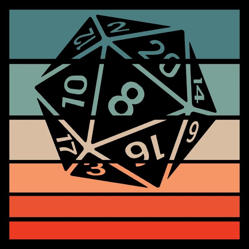 20-sided Cube Retro Style Vintage
