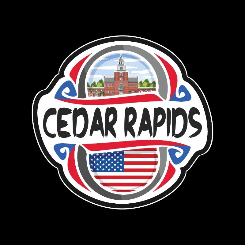 Cedar Rapids États-Unis Drapeau des États-Unis Voyage Souveni