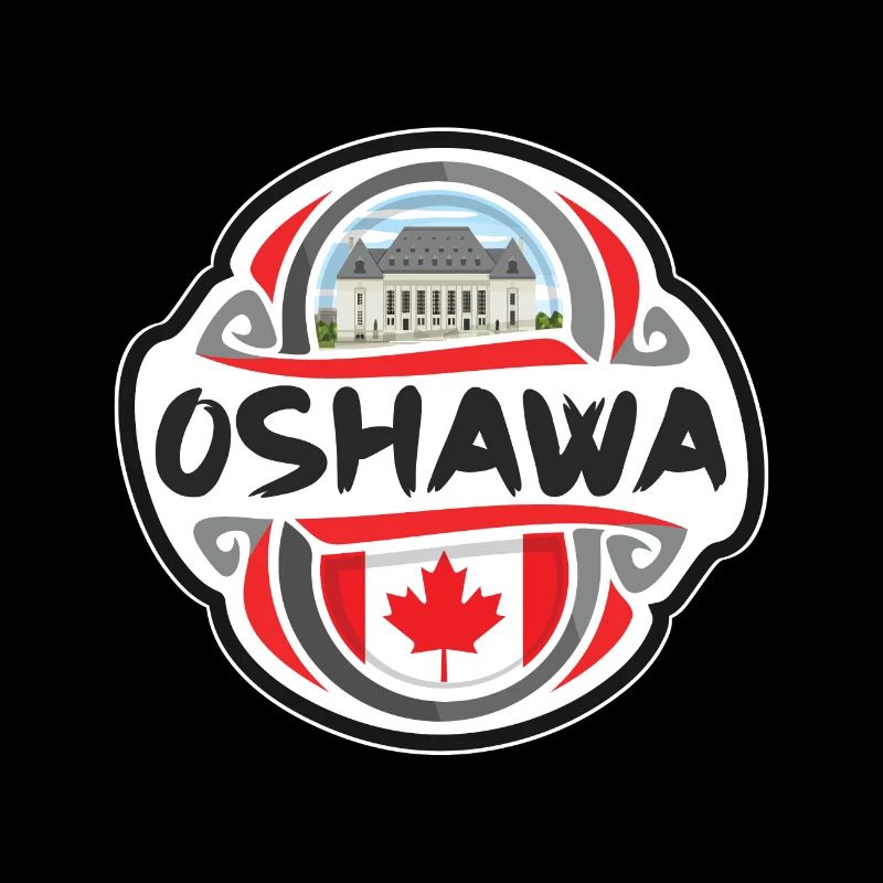 Insigne du drapeau du Canada d’Oshawa Timbre souvenir de voyage