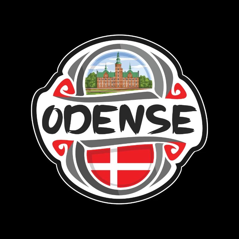 Odense Danemark Drapeau Badge Voyage Souvenir Timbre