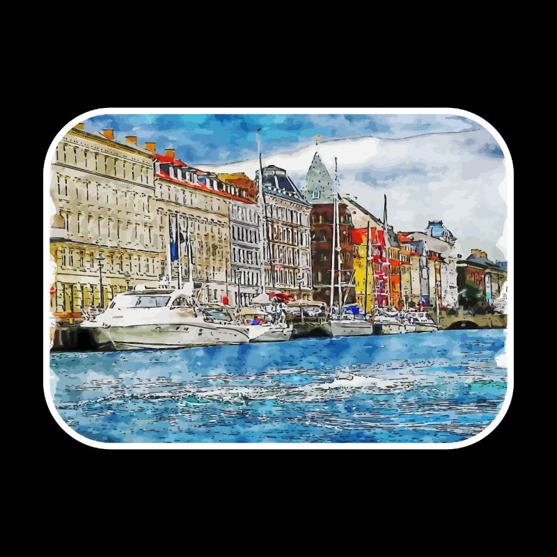 Copenhague Danemark Aquarelle Sketch Illustration