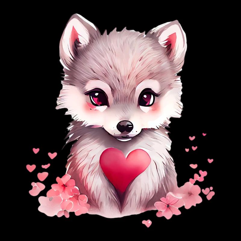 Wolf Valentinstag Geschenk
