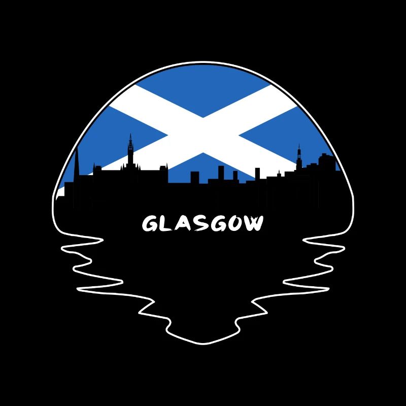Glasgow Ecosse Drapeau Skyline Voyage Silhouette
