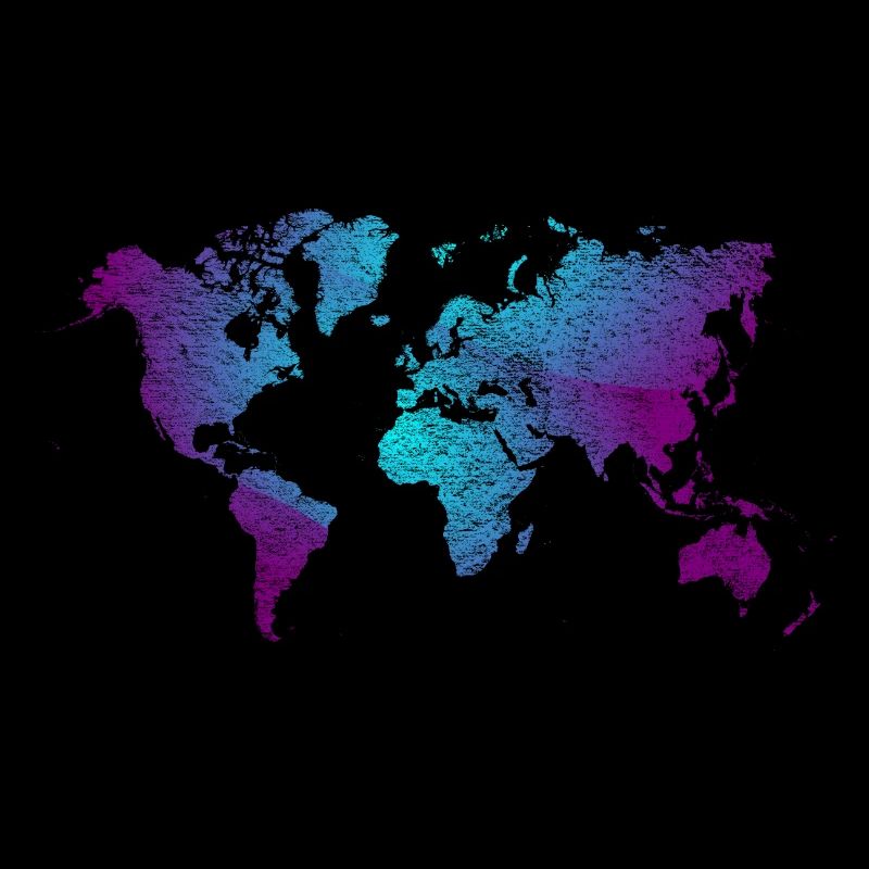 cool world map design in blue and purple