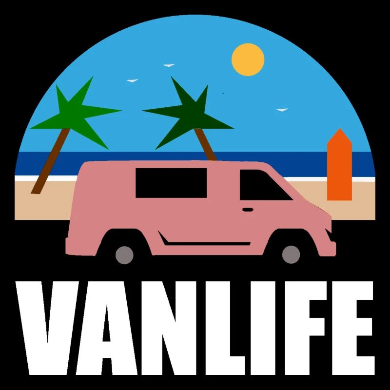 VAN LIFE - La plage - Van rose