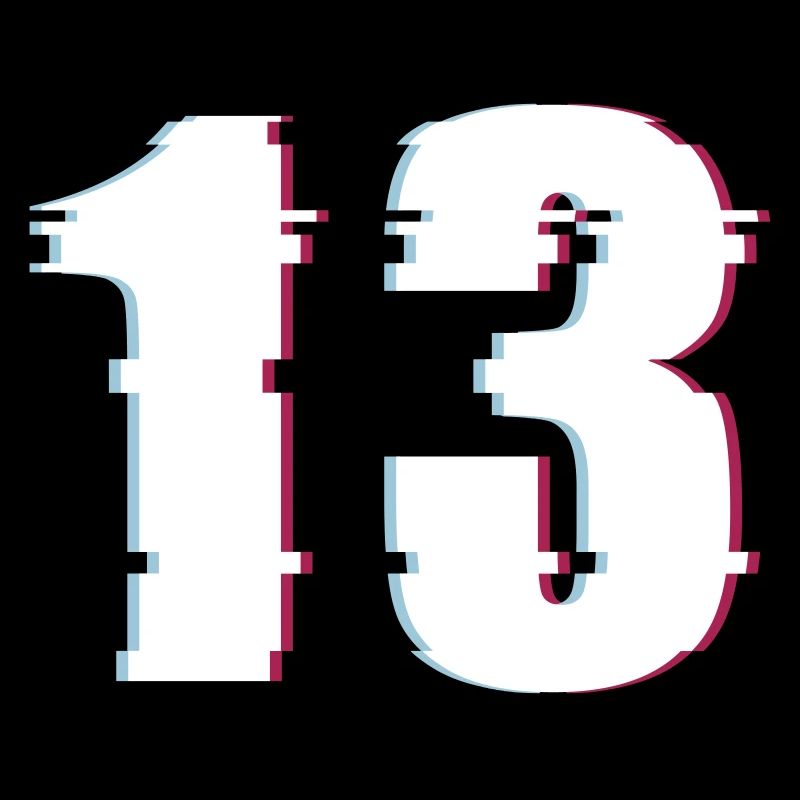 13 Thirteen Thirteen Number Effect Distorted Number