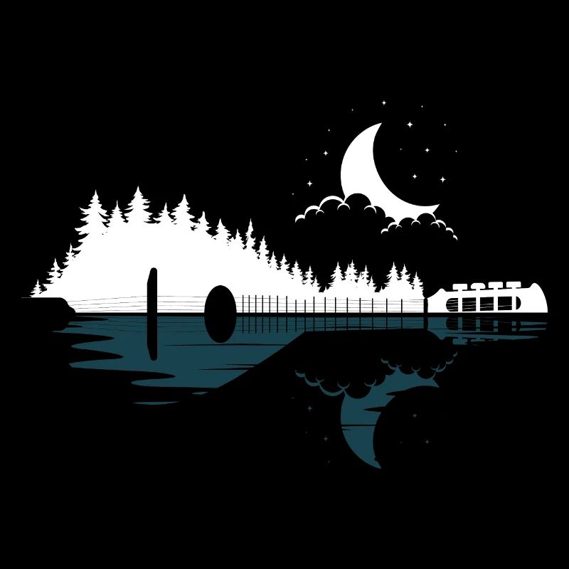 Mandolin Mandolinist Moon Reflection