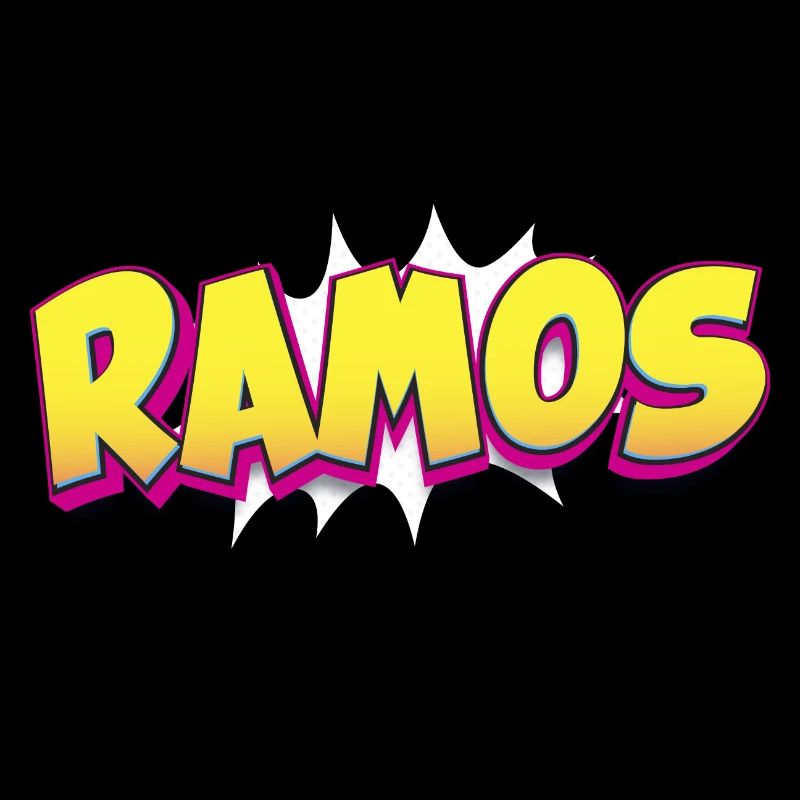 Ramos benutzerdefinierter Name Comic-Buch-Stil Pop-Art, Ramos