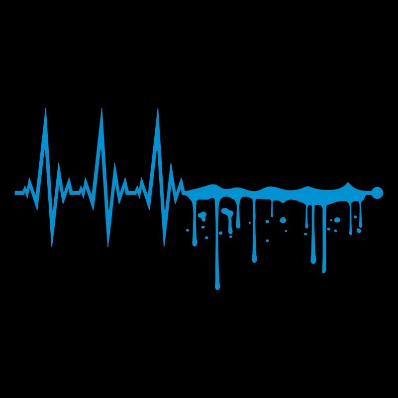 drops of wet graffiti spray waves line frequency