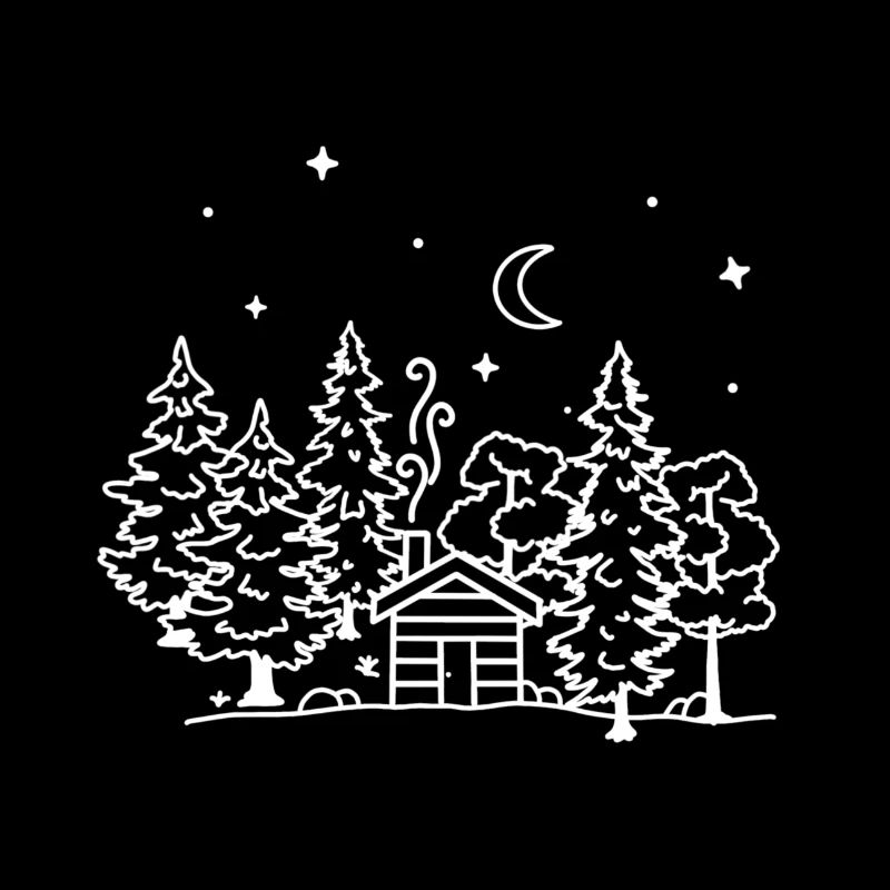 Natur, Nachthimmel, Wald, Hütte, Camping, Winter