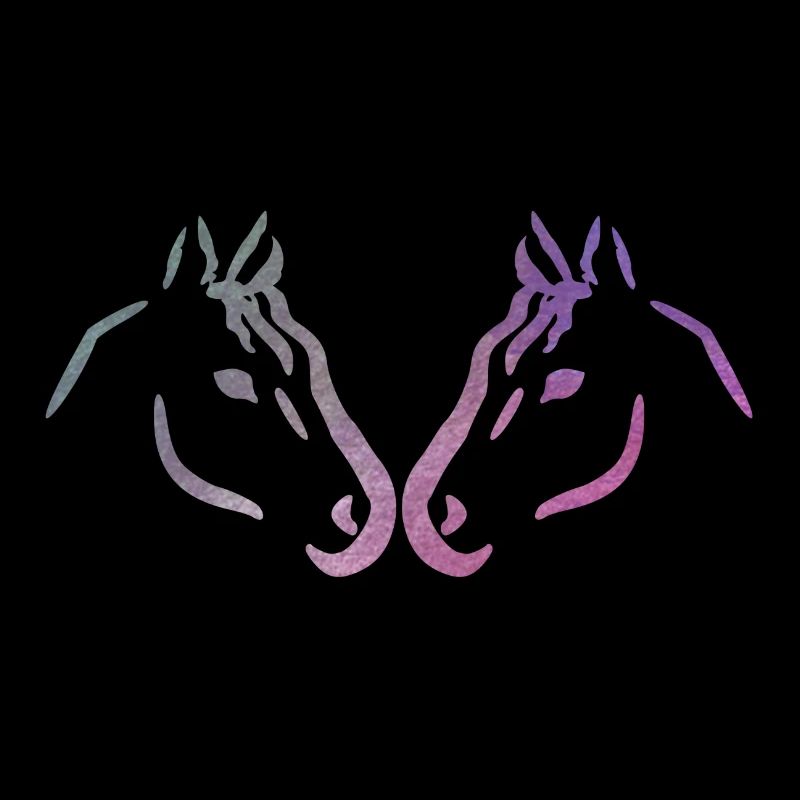 les chevaux aiment les têtes de cheval violet