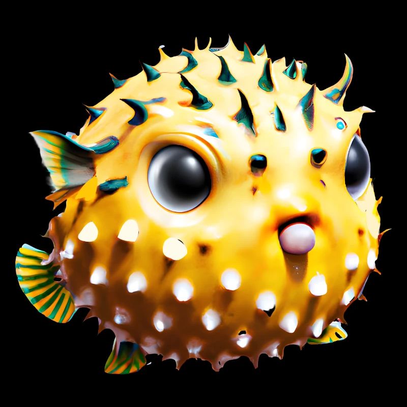 Inflated puffer fish
