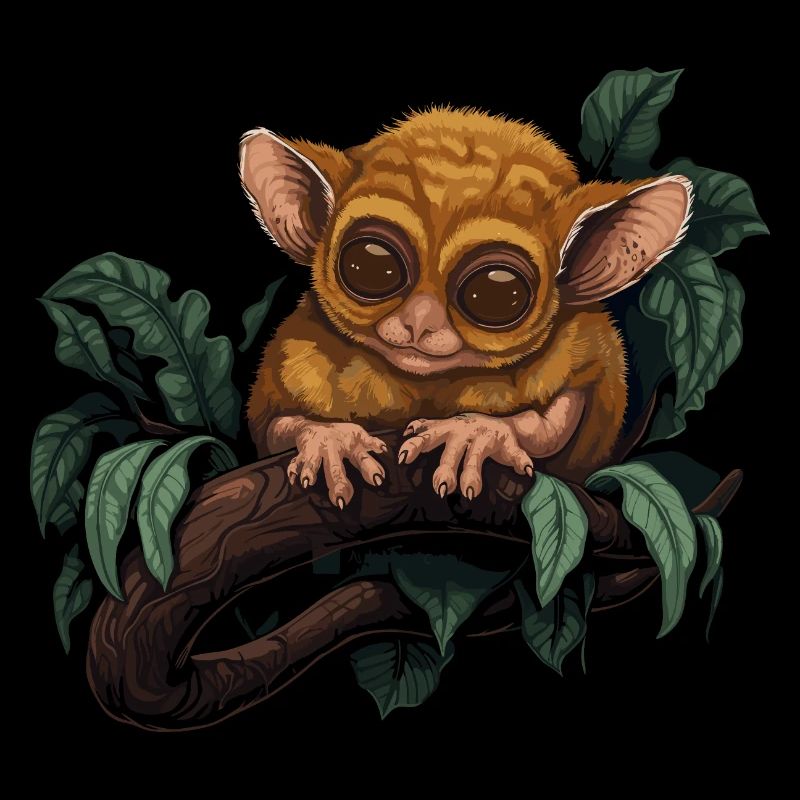 Leprechaun Lemur Bébé Singe Primate sur branche