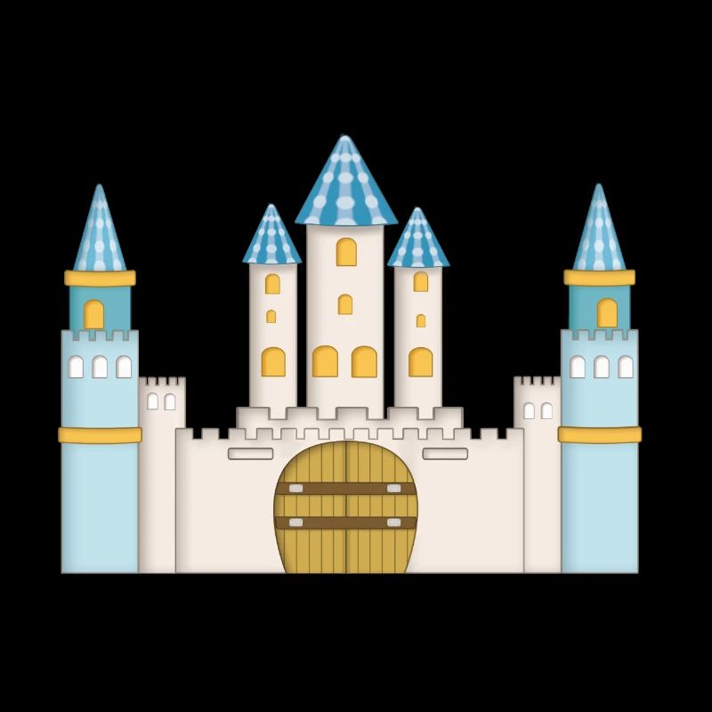 Prince chateau bleu, blanc et doré