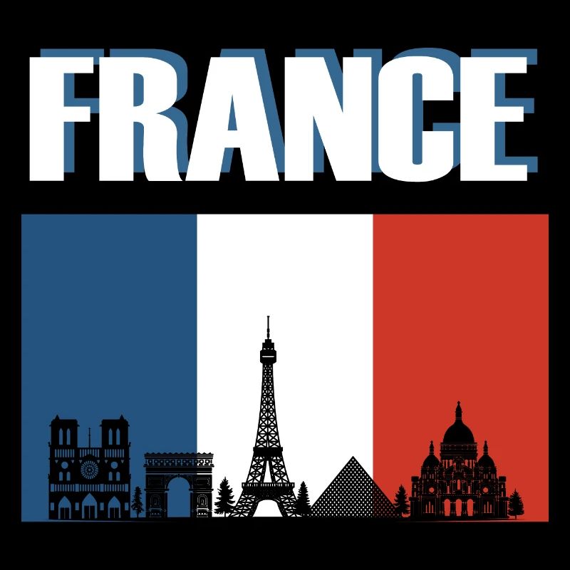 Frankreich-Flagge Pariser Skyline