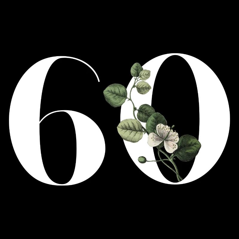 Nummer 60 Blumengrün - 60. Geburtstag Blumen