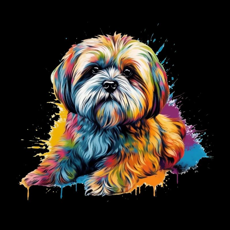 Colorful Lhasa-apso dog